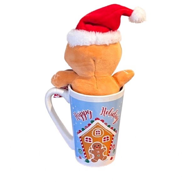 NWT- Gingerbread Man Plush Plus Matching “Happy Holidays” Ceramic Mug Set - Picture 3 of 4